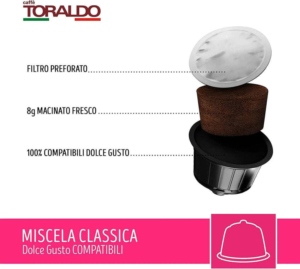 100 Capsule Caffè Toraldo Compatibili Nescafè®* Dolce Gusto® Miscela Classica