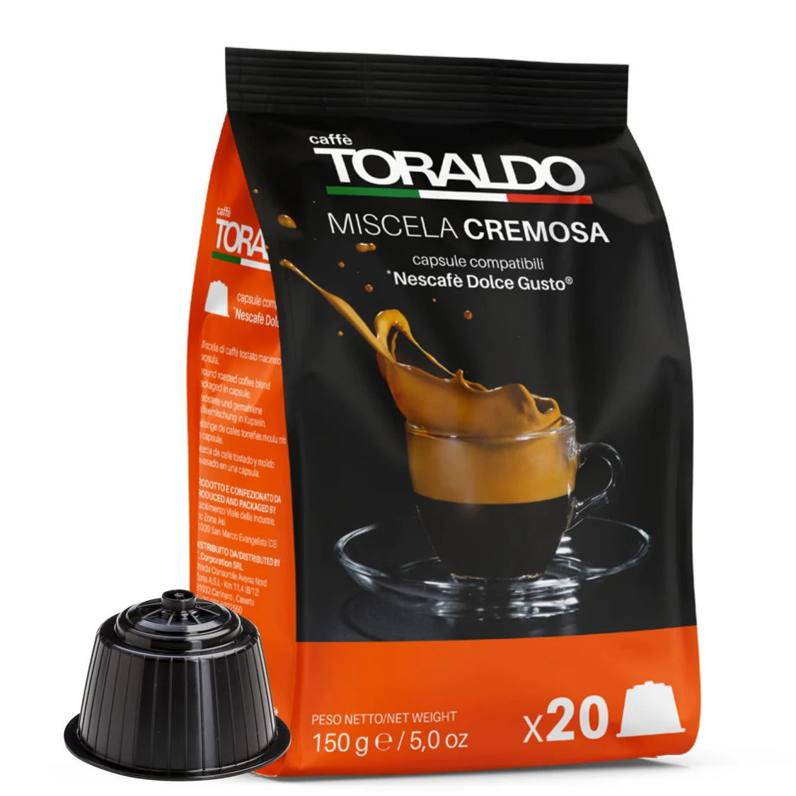 100 Capsule Caffè Toraldo Compatibili Nescafè®* Dolce Gusto® Miscela Cremosa