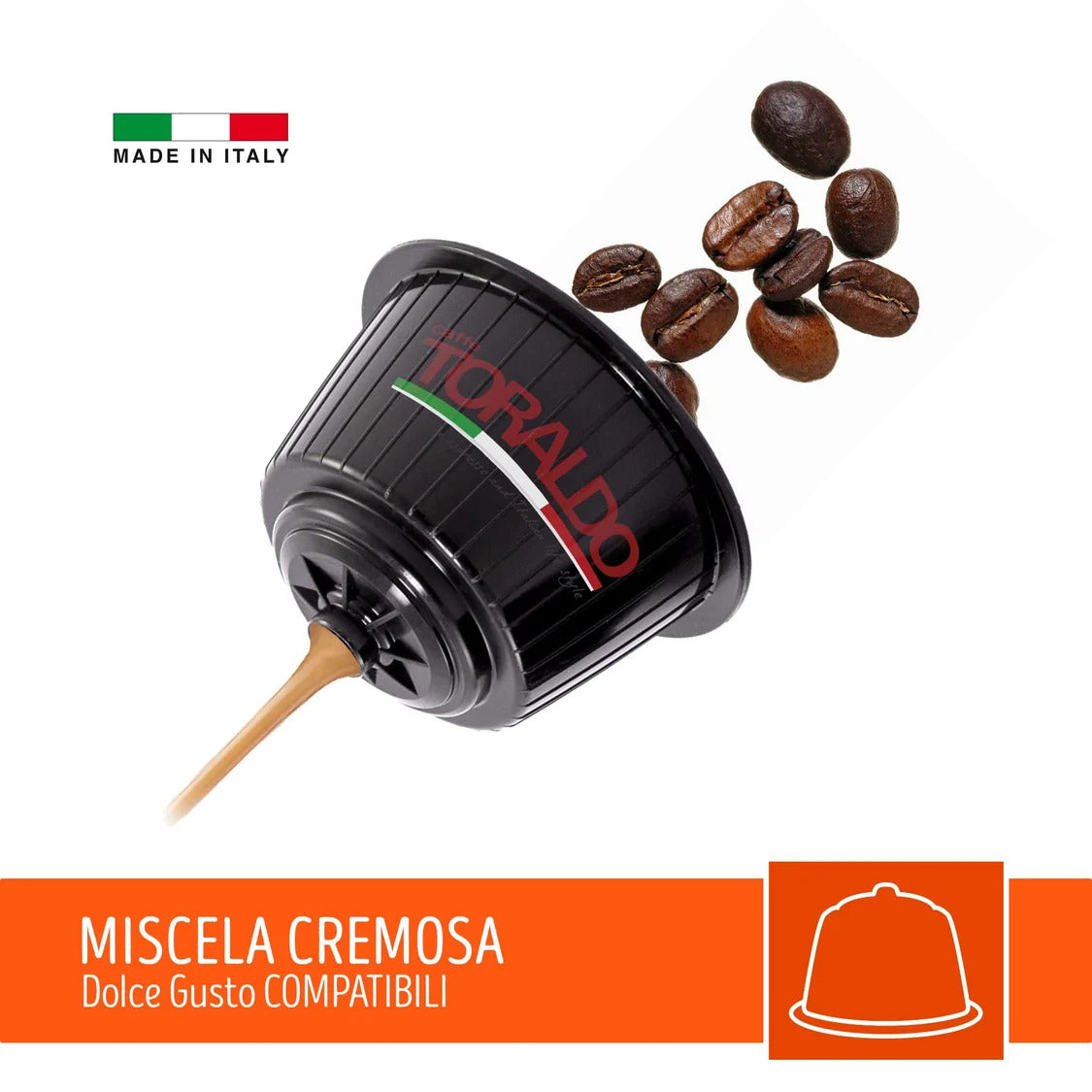 100 Capsule Caffè Toraldo Compatibili Nescafè®* Dolce Gusto® Miscela Cremosa