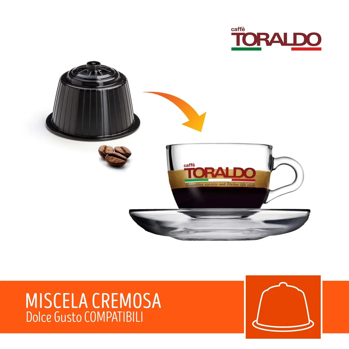 100 Capsule Caffè Toraldo Compatibili Nescafè®* Dolce Gusto® Miscela Cremosa