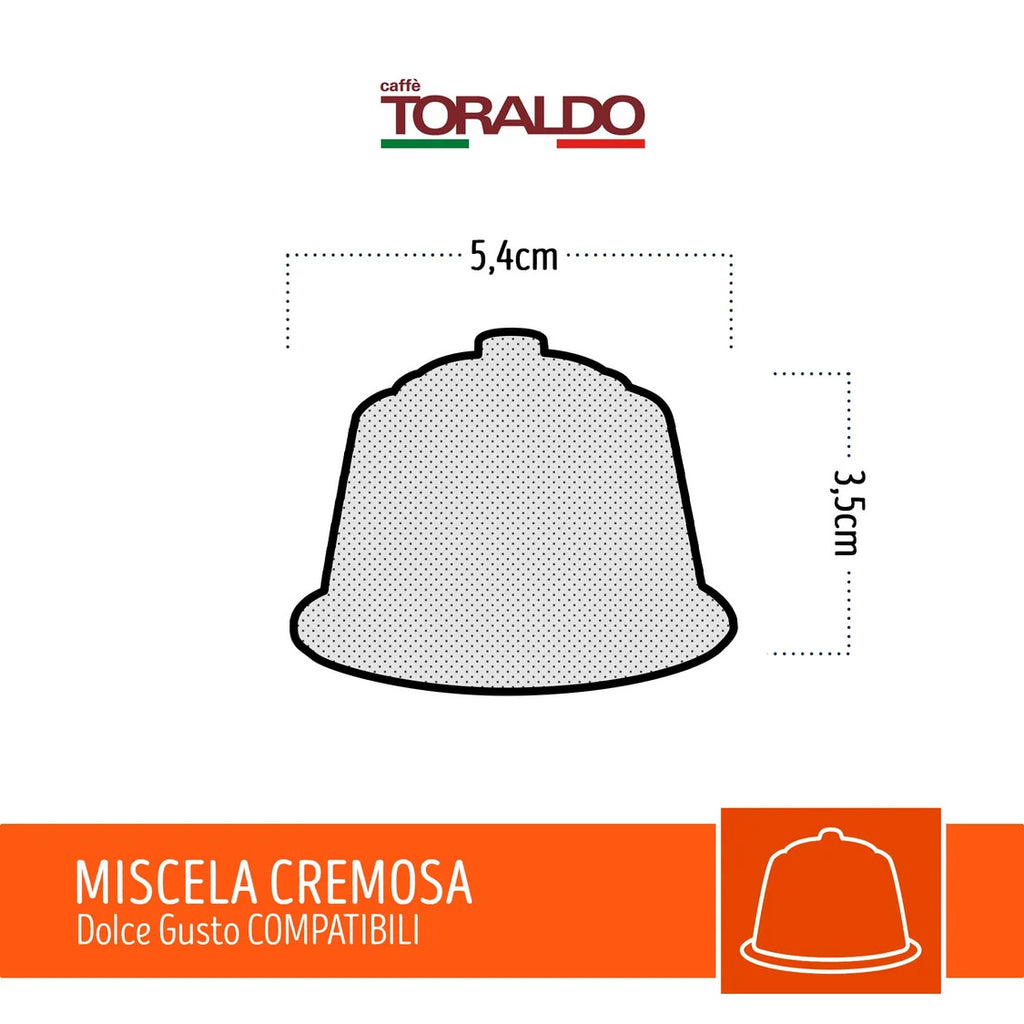 100 Capsule Caffè Toraldo Compatibili Nescafè®* Dolce Gusto® Miscela Cremosa