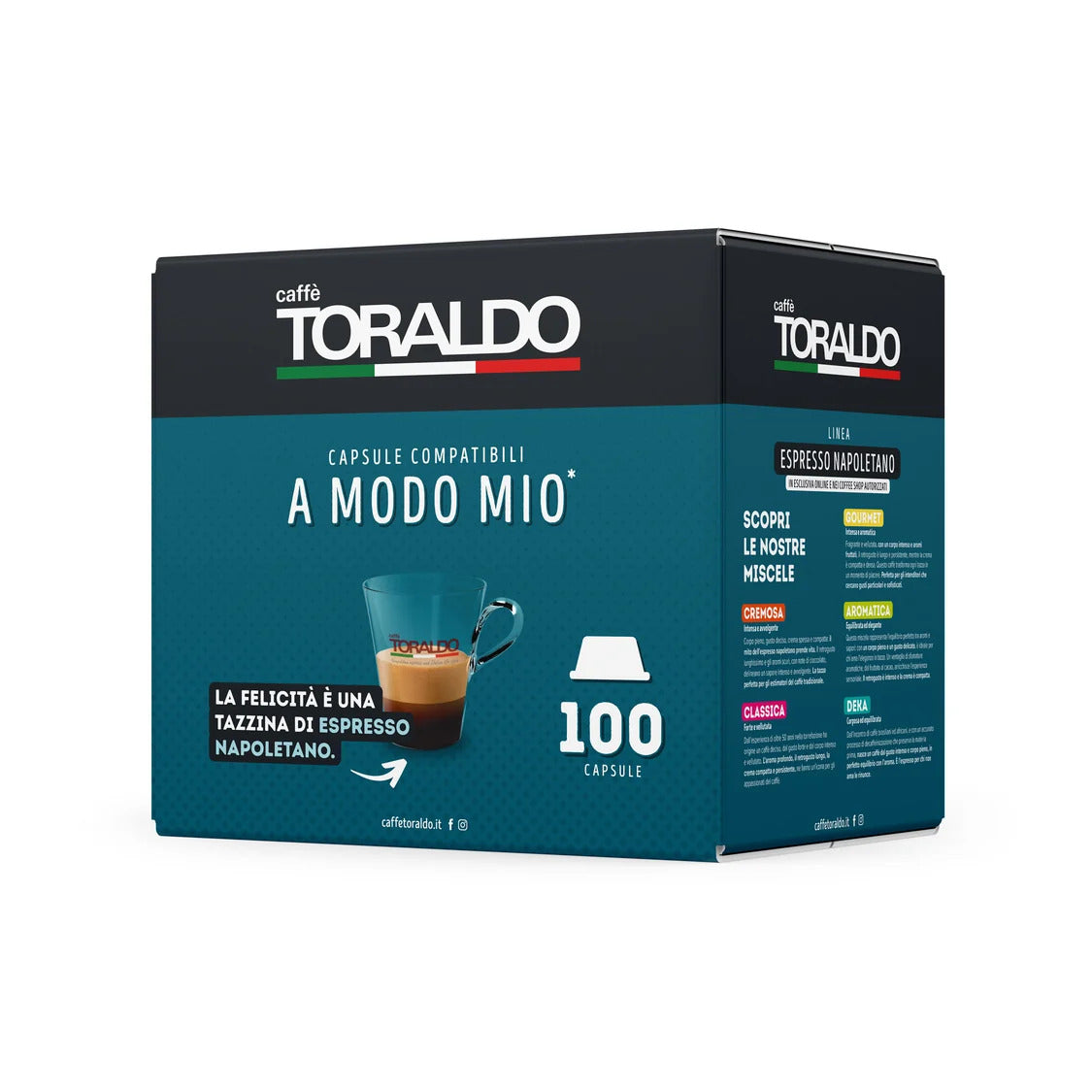 100 Capsule Caffè Toraldo Cremosa Compatibili Lavazza A Modo Mio