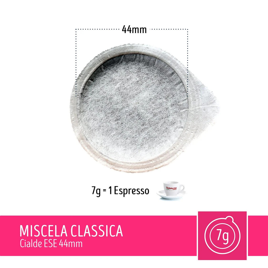 150 cialde ese 44mm Caffè Toraldo Classica