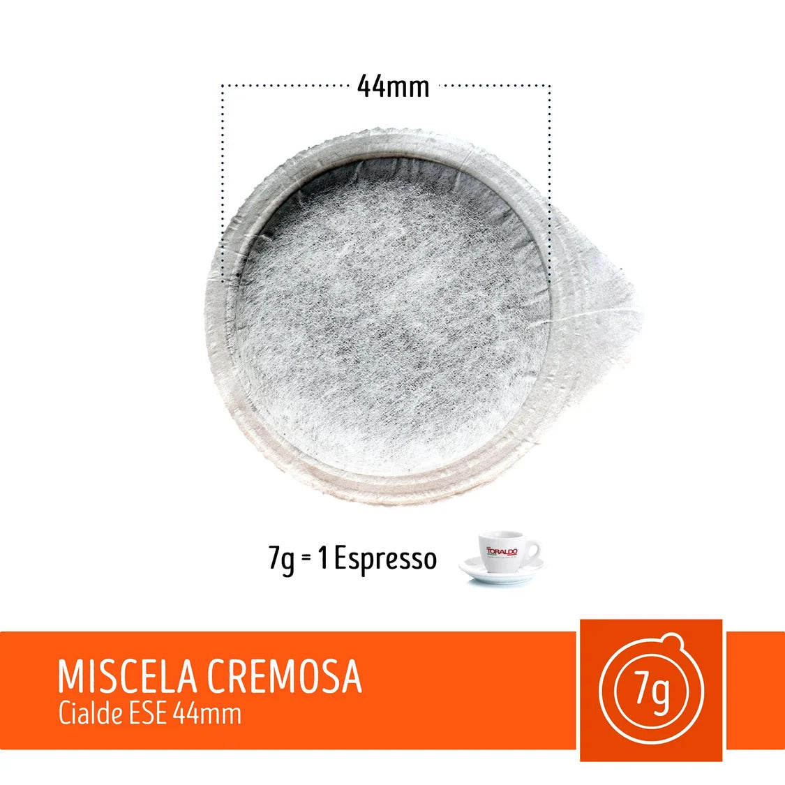 150 cialde ese 44mm Caffè Toraldo Cremosa