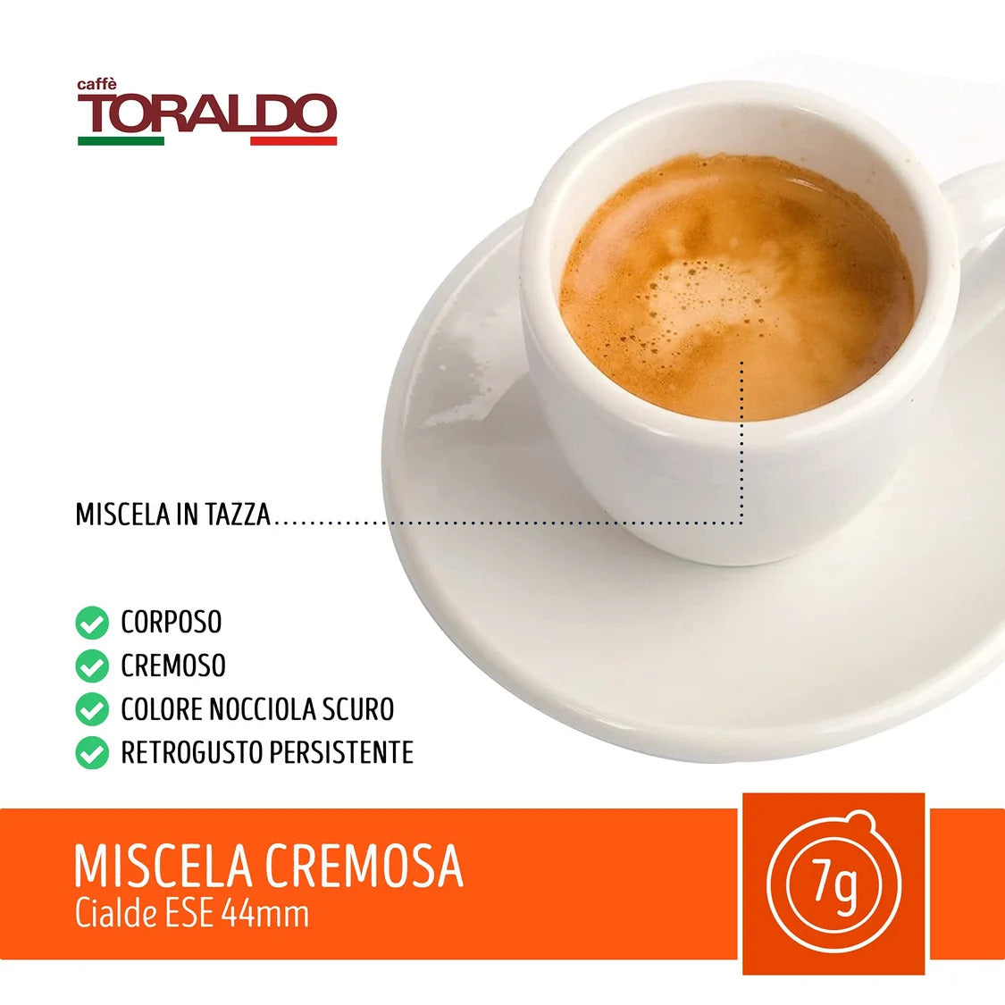 150 cialde ese 44mm Caffè Toraldo Cremosa