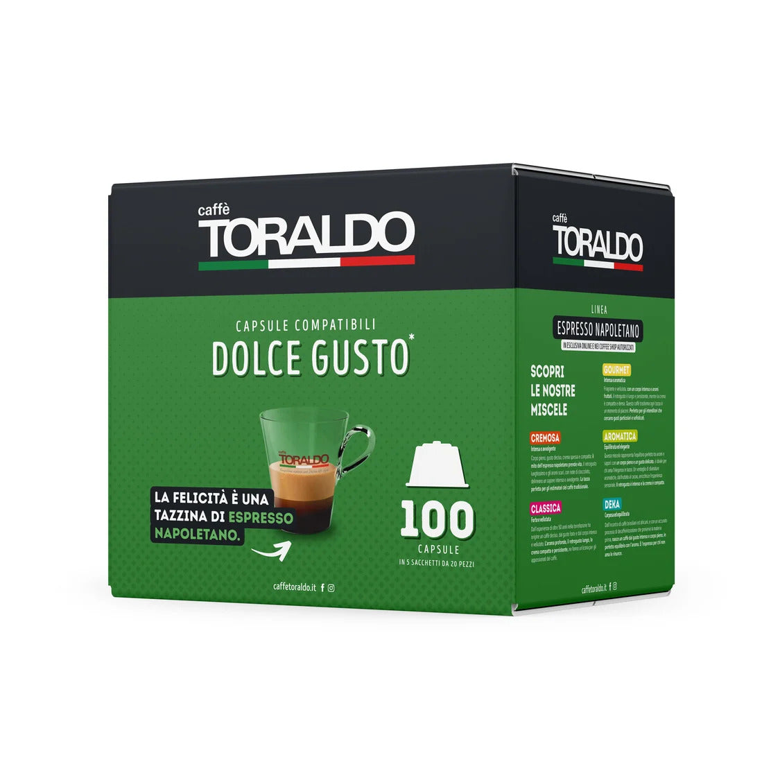100 Capsule Caffè Toraldo Compatibili Nescafè®* Dolce Gusto® Miscela Classica